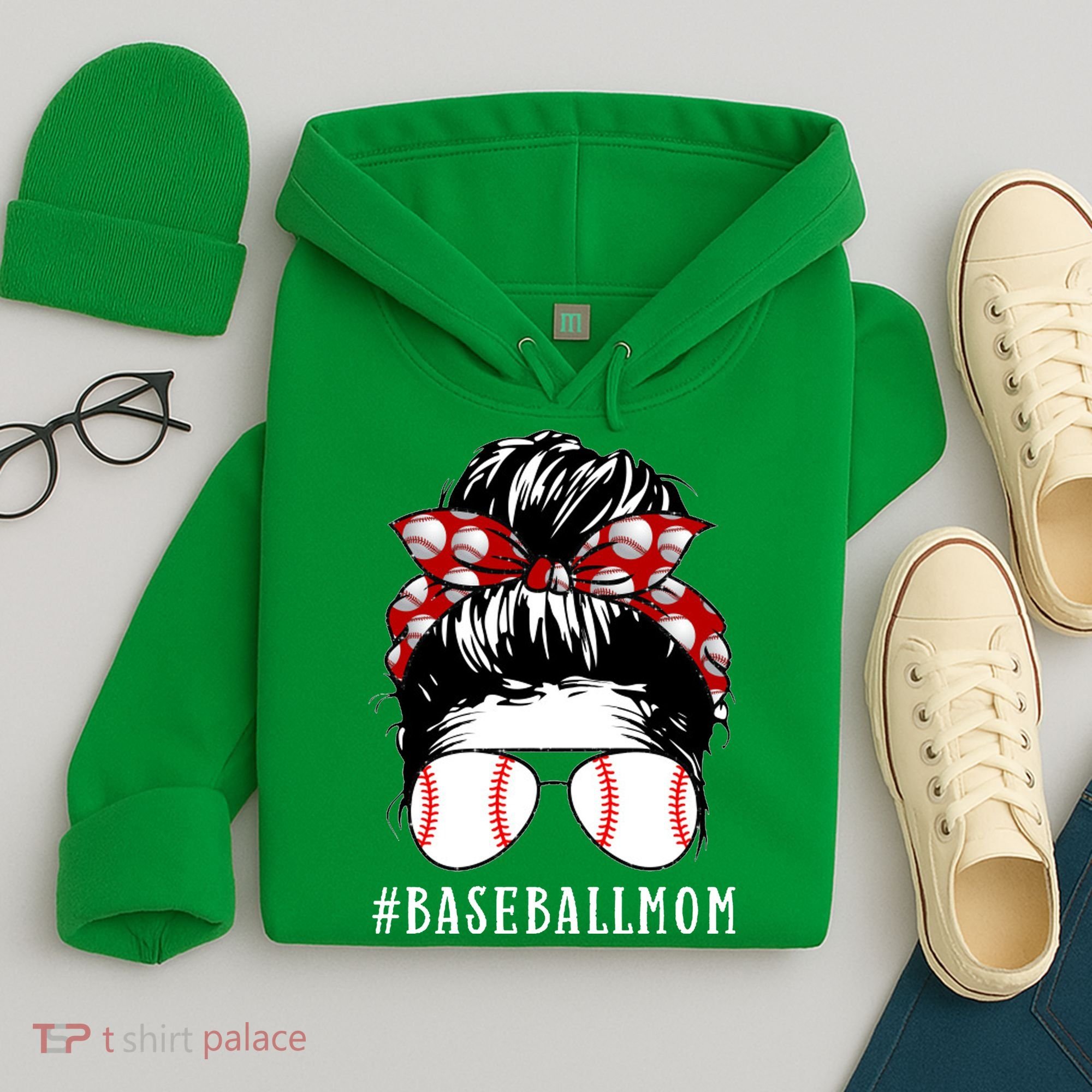 Messy Bun Baseball Mom Hoodie