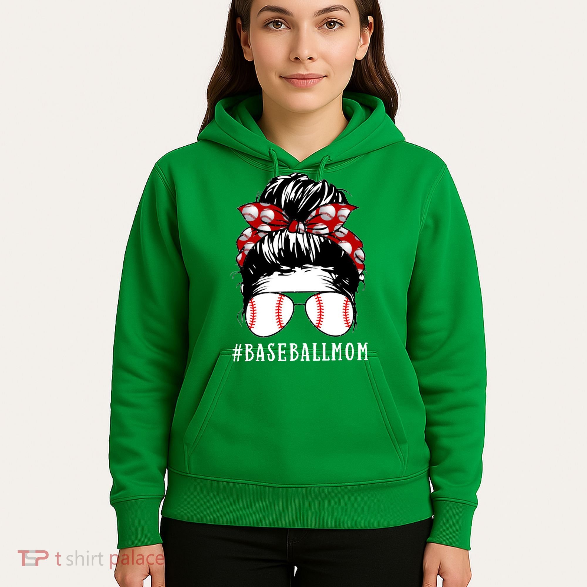 Messy Bun Baseball Mom Hoodie