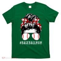 Messy Bun Baseball Mom T-Shirt thumb 0