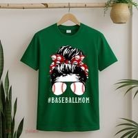 Messy Bun Baseball Mom T-Shirt thumb 2