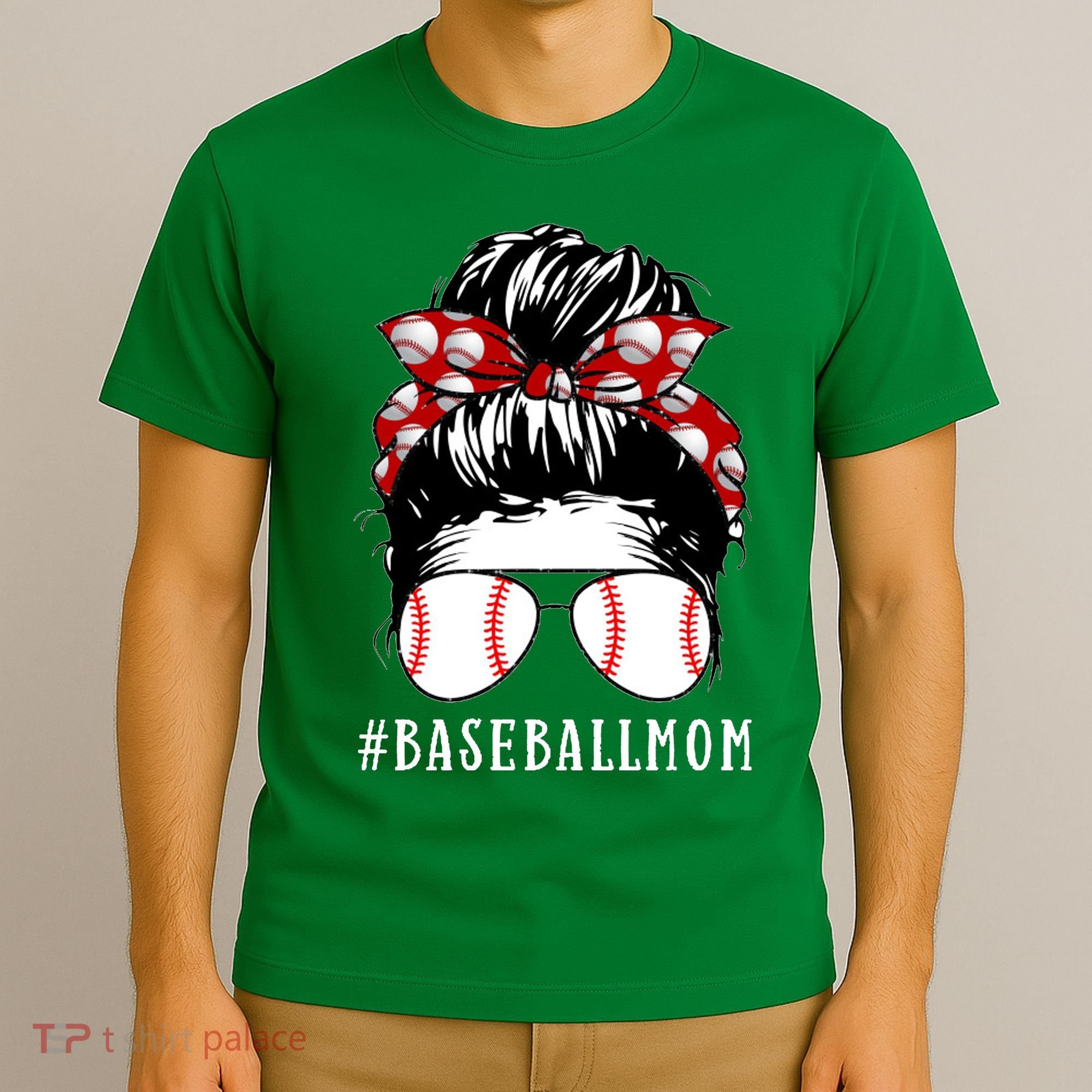 Messy Bun Baseball Mom T-Shirt