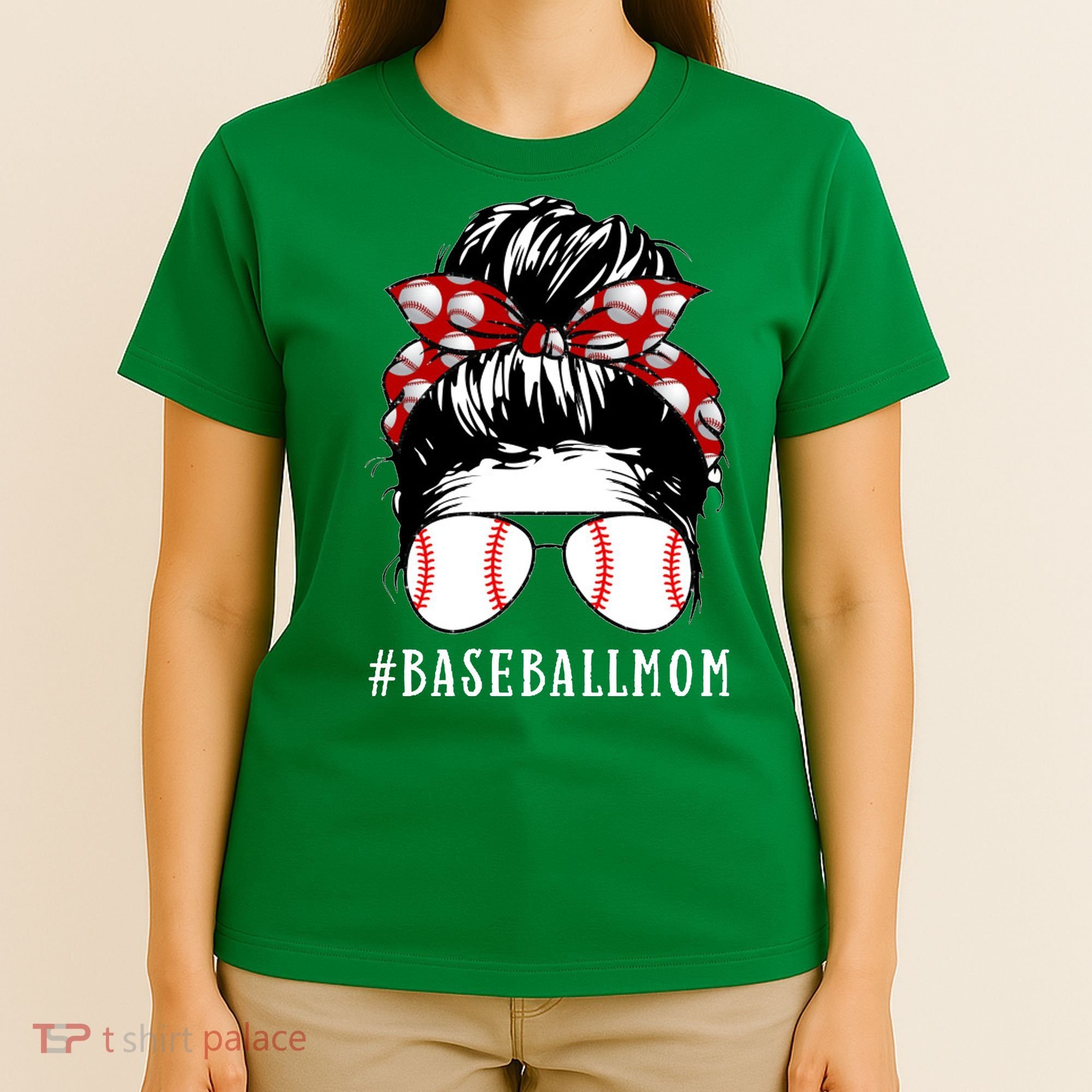 Messy Bun Baseball Mom T-Shirt