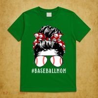 Messy Bun Baseball Mom T-Shirt thumb 5