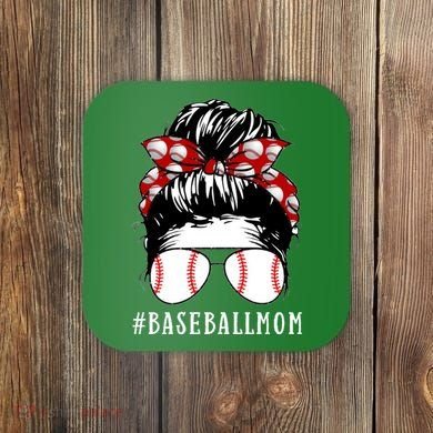Messy Bun Baseball Mom Coaster