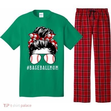 Messy Bun Baseball Mom Pajama Set