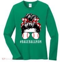 Messy Bun Baseball Mom Women's Long Sleeve Shirt thumb 0