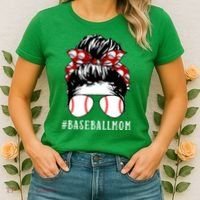 Messy Bun Baseball Mom Women's T-Shirt thumb 2