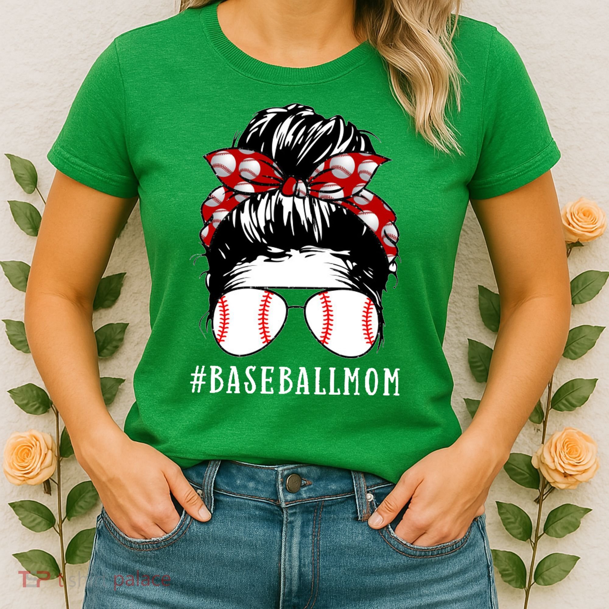 Messy Bun Baseball Mom Women's T-Shirt