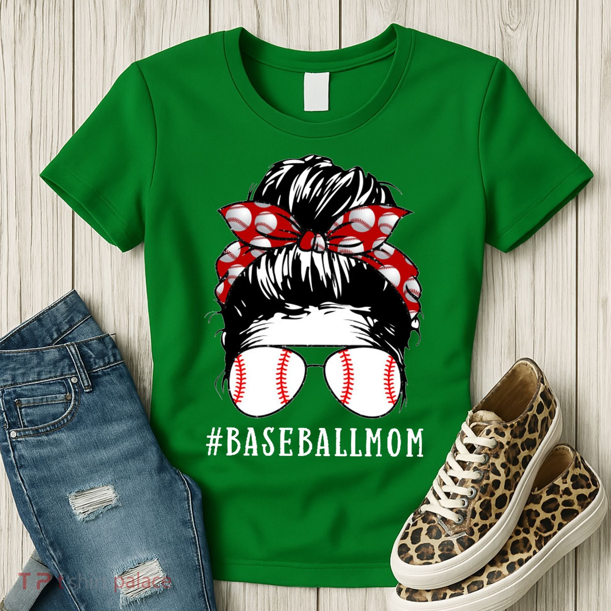 Messy Bun Baseball Mom Women's T-Shirt