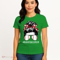 Messy Bun Baseball Mom Women's T-Shirt thumb 4