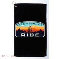 Mountain Bike Biking Cycling Retro MTB Trail Enthusiast Idea Golf Towel thumb 0