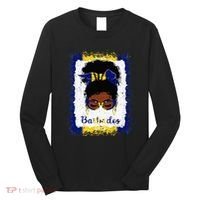 Messy Bun Barbados Flag Woman Girl Long Sleeve Shirt thumb 0