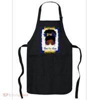 Messy Bun Barbados Flag Woman Girl Apron thumb 0