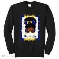 Messy Bun Barbados Flag Woman Girl Sweatshirt thumb 0
