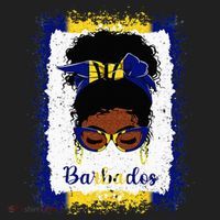 Messy Bun Barbados Flag Woman Girl Beanie thumb 2