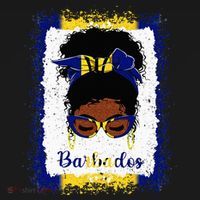 Messy Bun Barbados Flag Woman Girl Women's Hoodie thumb 2
