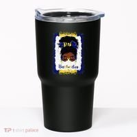 Messy Bun Barbados Flag Woman Girl Tumbler thumb 0