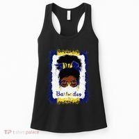 Messy Bun Barbados Flag Woman Girl Women's Tank Top thumb 0