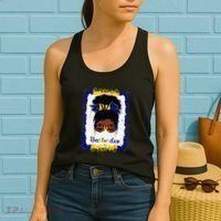 Messy Bun Barbados Flag Woman Girl Women's Tank Top thumb 2