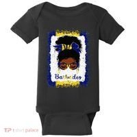 Messy Bun Barbados Flag Woman Girl Baby Bodysuit thumb 0
