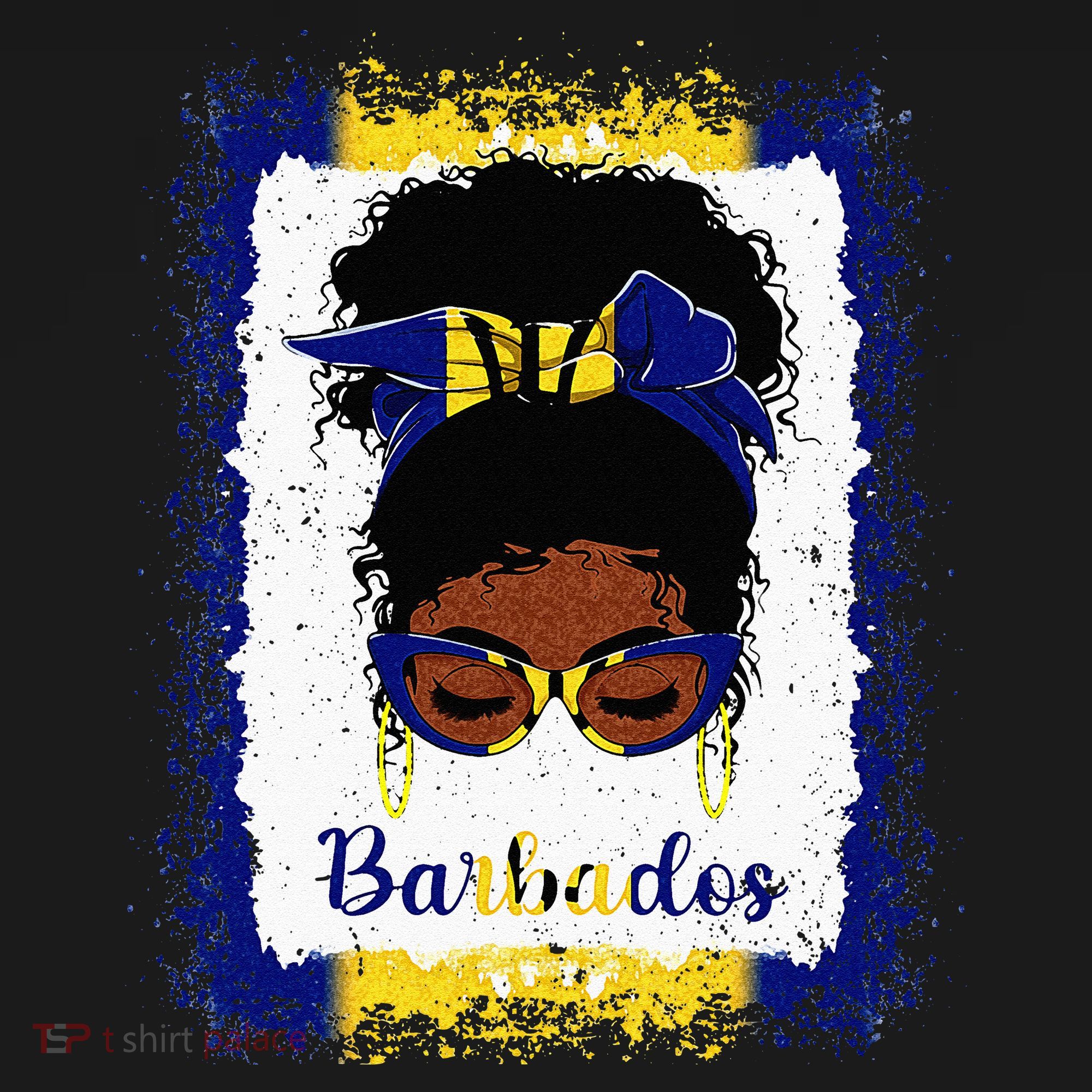 Messy Bun Barbados Flag Woman Girl Baby Bodysuit