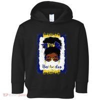 Messy Bun Barbados Flag Woman Girl Toddler Hoodie thumb 0