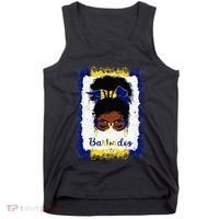 Messy Bun Barbados Flag Woman Girl Tank Top thumb 0