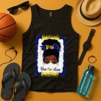 Messy Bun Barbados Flag Woman Girl Tank Top thumb 4
