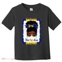 Messy Bun Barbados Flag Woman Girl Toddler T-Shirt thumb 0