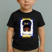 Messy Bun Barbados Flag Woman Girl Toddler T-Shirt thumb 2