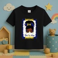 Messy Bun Barbados Flag Woman Girl Toddler T-Shirt thumb 3