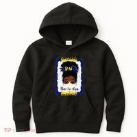 Messy Bun Barbados Flag Woman Girl Kids Hoodie thumb 0