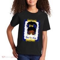 Messy Bun Barbados Flag Woman Girl Kids T-Shirt thumb 2