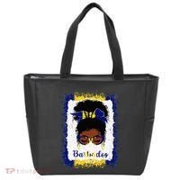 Messy Bun Barbados Flag Woman Girl Tote Bag thumb 0