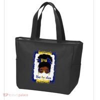 Messy Bun Barbados Flag Woman Girl Tote Bag thumb 3