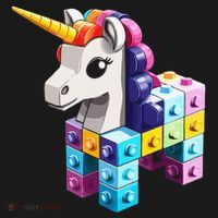 Master Builder Bricks Blocks Play Toy.s Unicorn T-Shirt thumb 7