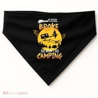 My Broom Broke So Now I Go Camping USA-Made Doggie Bandana thumb 0