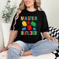 Master Builder Building Blocks Brick Toy Master Builder Comfort Colors T-Shirt thumb 2