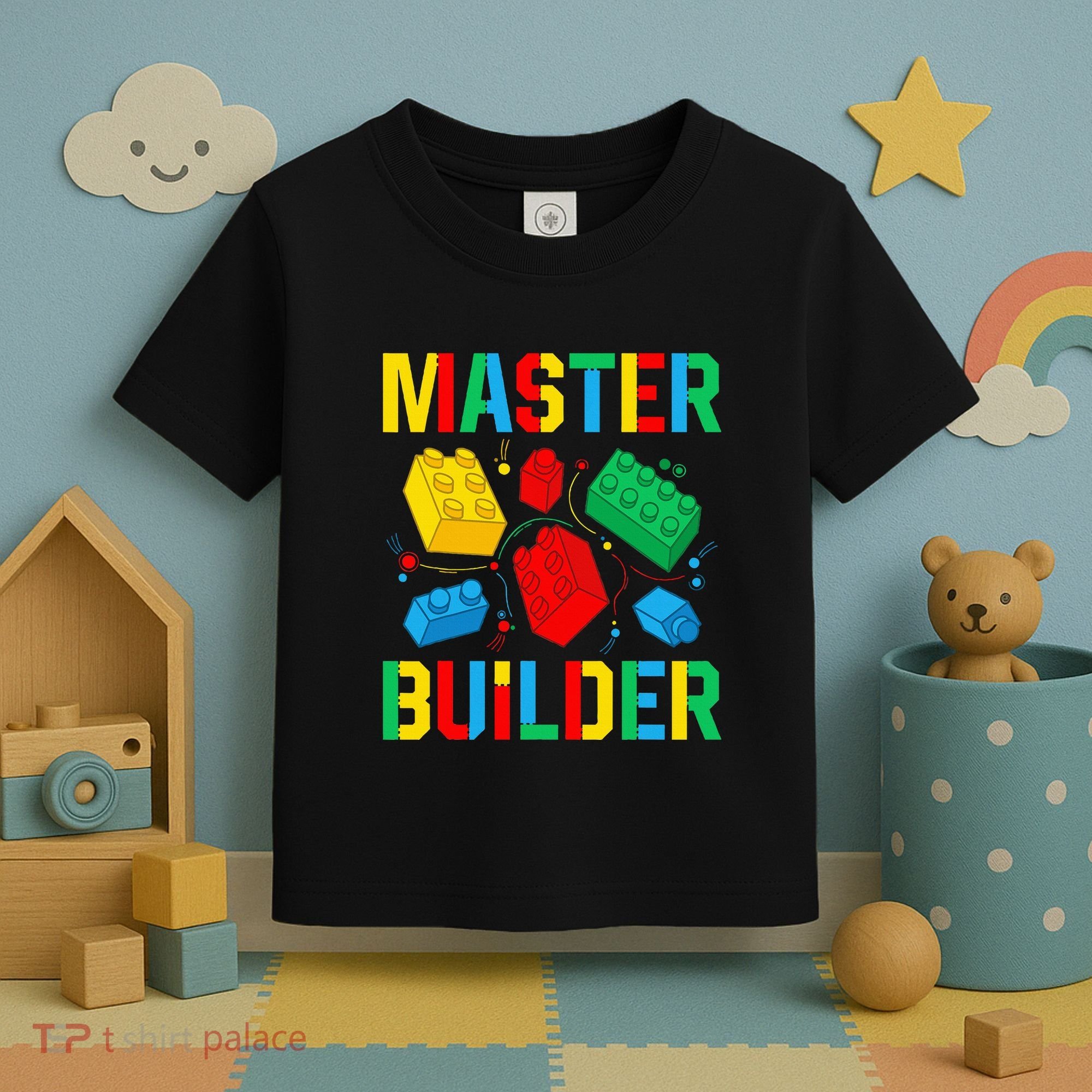 Master Builder Building Blocks Brick Toy Master Builder Toddler T-Shirt