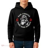 Monkey Bad Choices Make Good Stories Kids Hoodie thumb 4