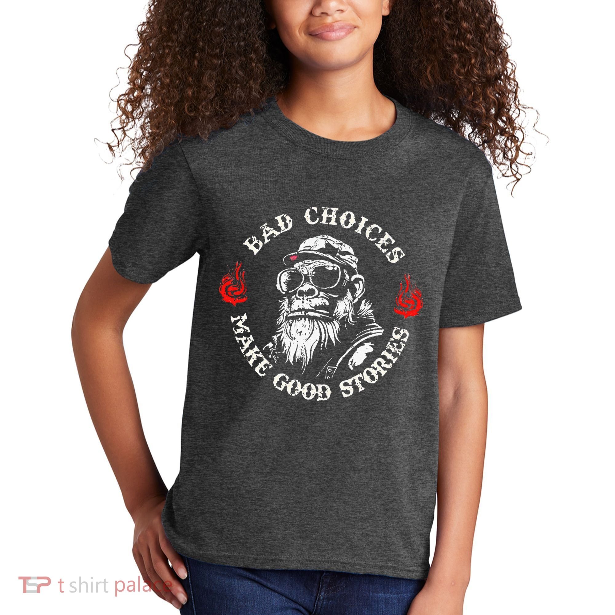 Monkey Bad Choices Make Good Stories Kids T-Shirt