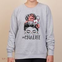 Messy Bun CNA Life Women Funny Certified Nursing Assistant Women's Sweatshirt thumb 0