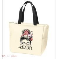 Messy Bun CNA Life Women Funny Certified Nursing Assistant Tote Bag thumb 3