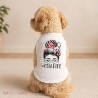 Messy Bun CNA Life Women Funny Certified Nursing Assistant Doggie Tank thumb 2