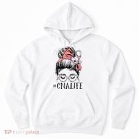 Messy Bun CNA Life Women Funny Certified Nursing Assistant Hoodie thumb 0