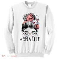 Messy Bun CNA Life Women Funny Certified Nursing Assistant Sweatshirt thumb 0