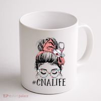 Messy Bun CNA Life Women Funny Certified Nursing Assistant Coffee Mug thumb 1