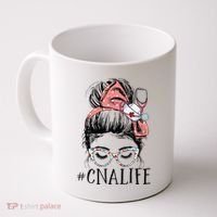 Messy Bun CNA Life Women Funny Certified Nursing Assistant Coffee Mug thumb 0