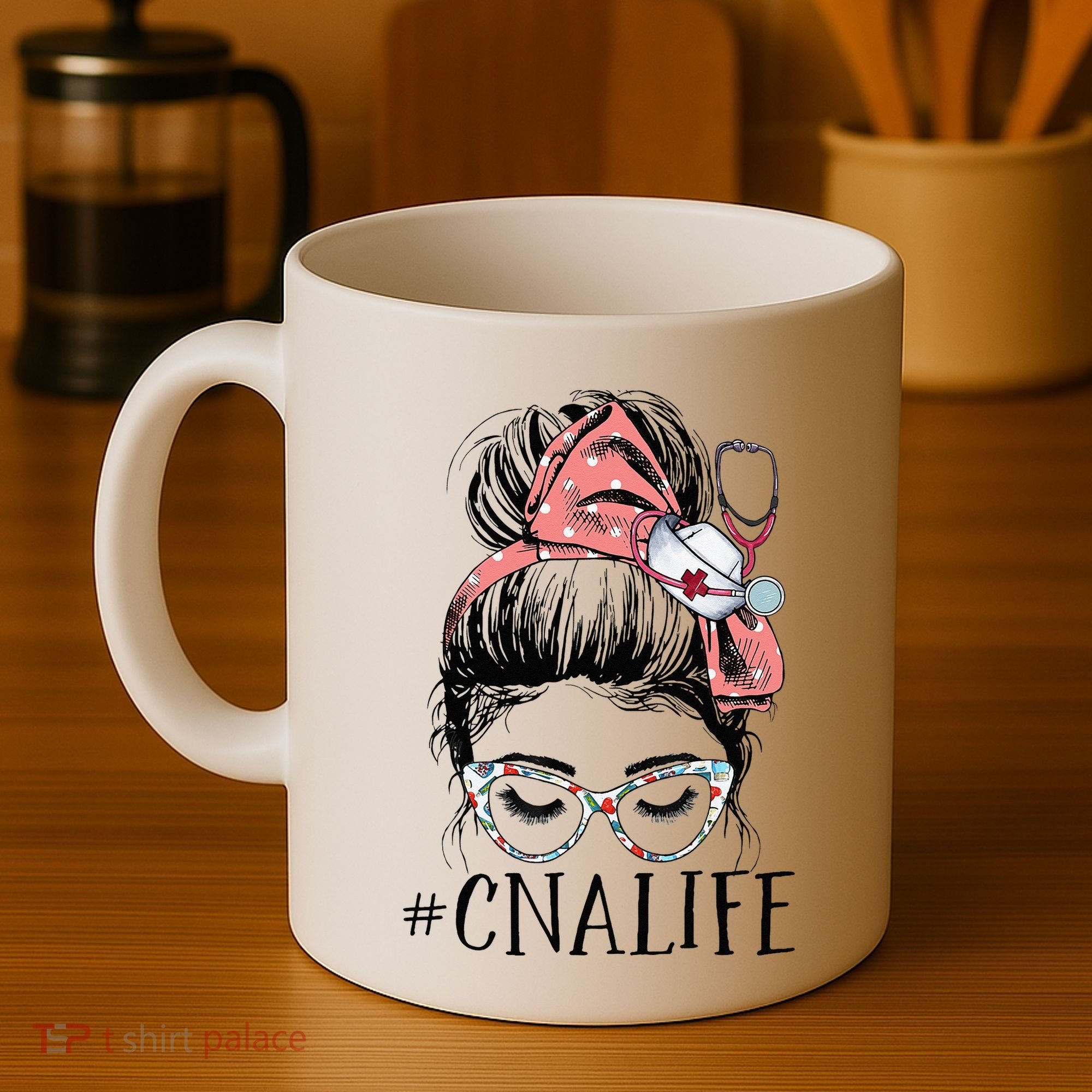 Messy Bun CNA Life Women Funny Certified Nursing Assistant Coffee Mug