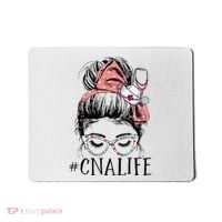 Messy Bun CNA Life Women Funny Certified Nursing Assistant Mousepad thumb 0
